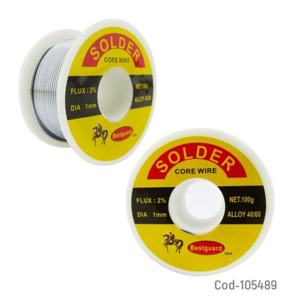 Estaño soldadura 100g 1mm 40/60 con flux - Imagen 2