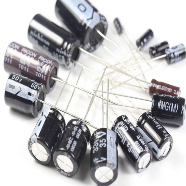 Conjunto de 120 unids 12 valor 0 22 UF 470 UF condensador electrol tico de Aluminio