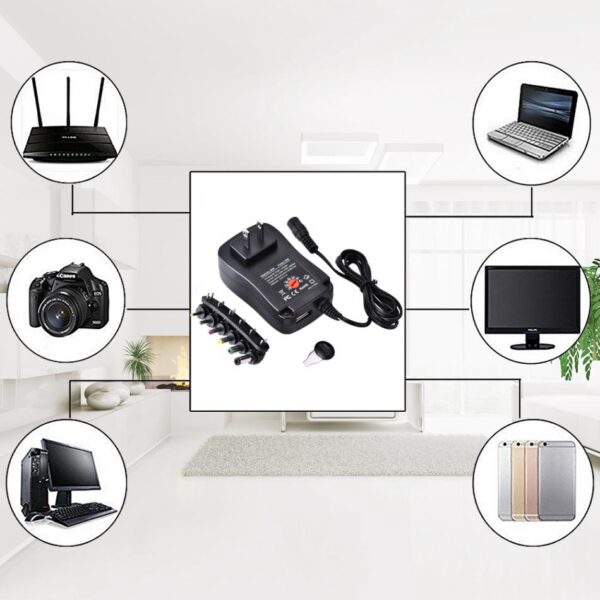 Fuente de poder Adaptador Universal Variable 3-12V 1200mA
