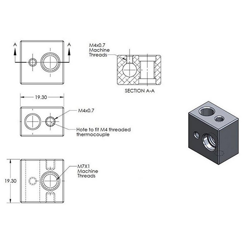 Kit Extrusora MK10 Para filamento 1.75mm