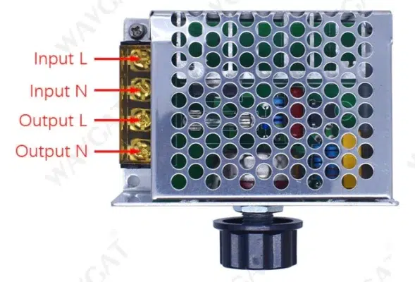Cableado Regulador de Voltaje 4000W 220VAC control velocidad motor termostato luminosidad