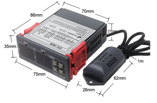 CONTROLADOR DE TEMPERATURA Y HUMEDAD STC-3028