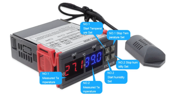 CONTROLADOR DE TEMPERATURA Y HUMEDAD STC-3028