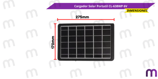 Cargador Solar Portatil CL-638WP 6V - Imagen 2