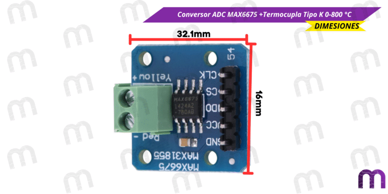Conversor ADC MAX6675 +Termocupla Tipo K 0-800 °C