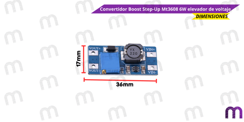 Convertidor Boost Step-Up Mt3608 6W elevador de voltaje