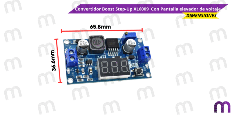 Convertidor Boost Step-Up XL6009 Con Pantalla elevador de voltaje