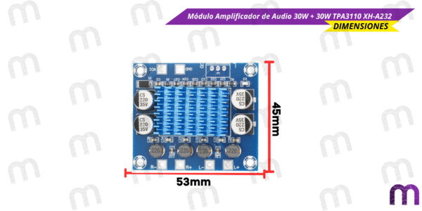 Módulo Amplificador de Audio 30W + 30W TPA3110 XH-A232 - Imagen 7