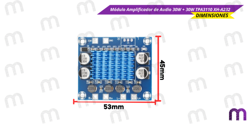 servomotor Módulo Amplificador de Audio 30W + 30W TPA3110 XH-A232