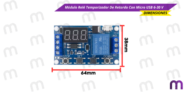 Módulo Relé Temporizador De Retardo Con Micro USB 6-30 V - Imagen 4