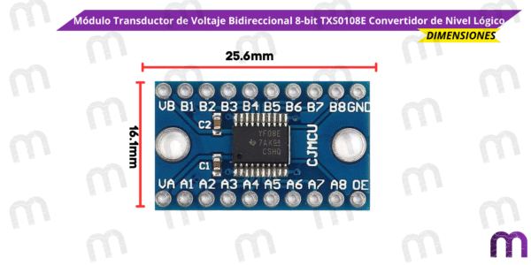 Módulo Transductor de Voltaje Bidireccional 8-bit TXS0108E Convertidor de Nivel Lógico - Imagen 6