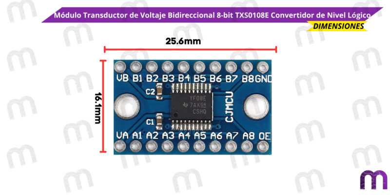 Módulo Transductor de Voltaje Bidireccional 8-bit TXS0108E Convertidor de Nivel Lógico