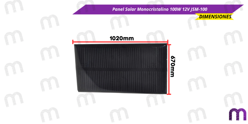 Panel Solar Monocristalino 100W 12V JSM-100