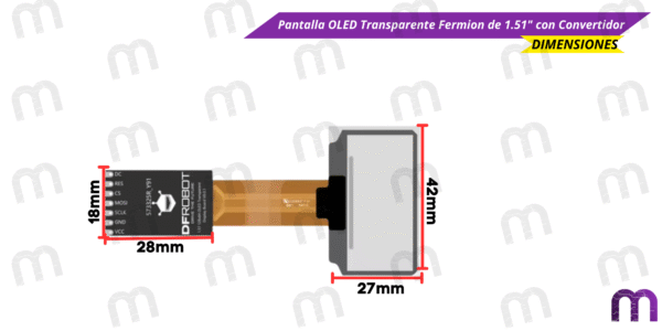 Pantalla OLED Transparente Fermion de 1.51" con Convertidor - Imagen 6
