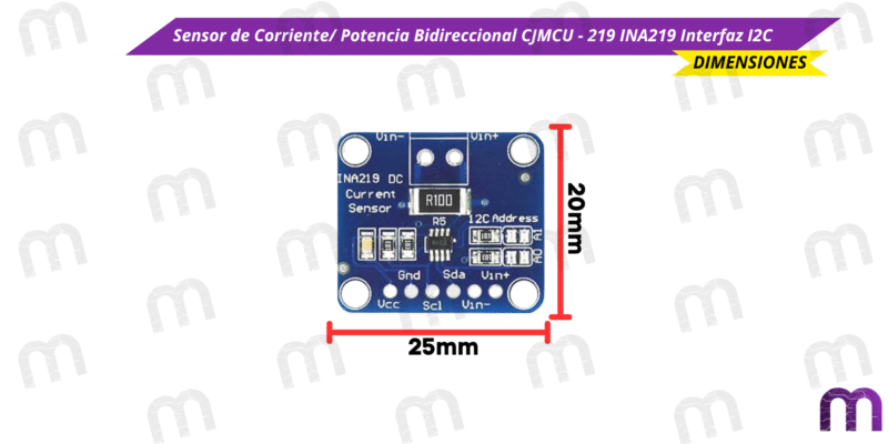 Sensor de Corriente/ Potencia Bidireccional CJMCU - 219 INA219 Interfaz I2C