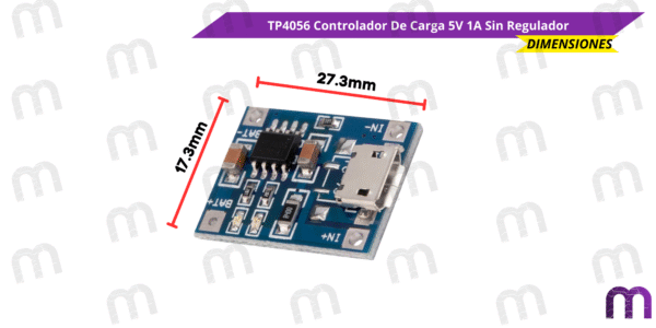 TP4056 Controlador De Carga 5V 1A Sin Regulador - Imagen 2