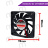 Ventilador DC 12V 92X92X25MM VN-4051 - Imagen 2