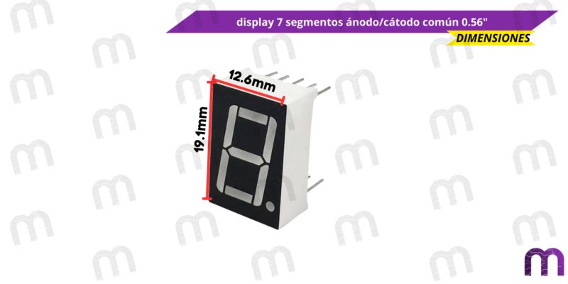 7 segmentos display 7 segmentos ánodo/cátodo común 0.56"