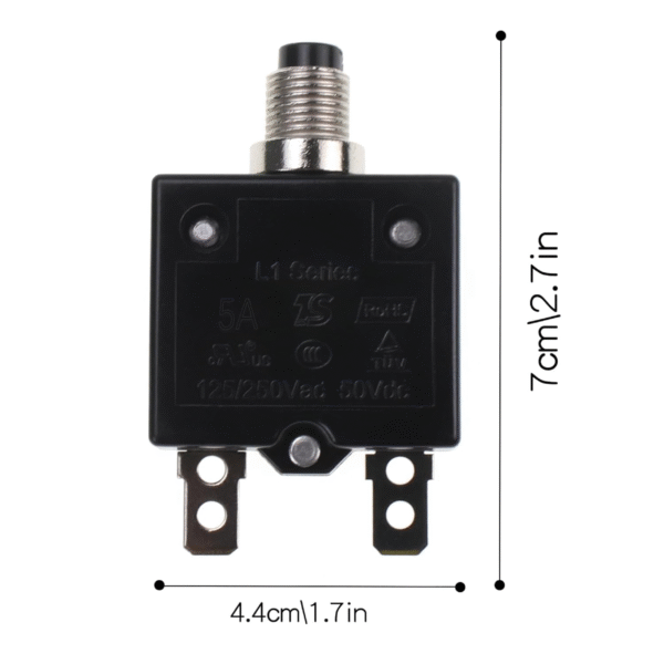 Disyuntor termico L1 Series 5A 125/250Vac 50Vdc - Imagen 3