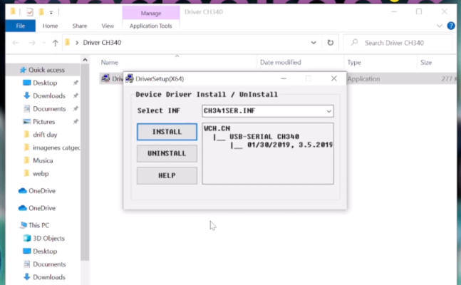 Instalación Driver CH340