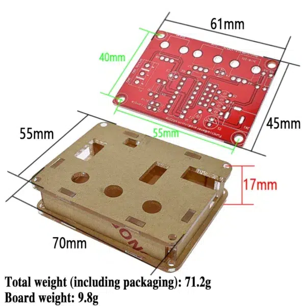 Generador de Funciones XR2206 1Hz-1MHz DIY Kit medidas