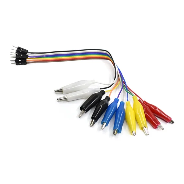 Kit 10 Cables Macho Dupont - Pinza Cocodrilo 30 cm