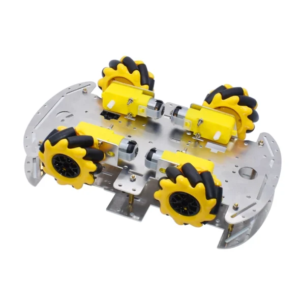 Kit 4 Ruedas Mecanum + 4 Motores TT + Chasis de Aluminio + Accesorios de Ensamble DIY 2