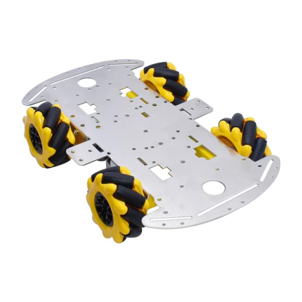 Kit 4 Ruedas Mecanum + 4 Motores TT + Chasis de Aluminio + Accesorios de Ensamble DIY
