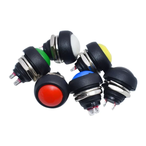 Kit 6 Botones Pulsadores Redondes a Prueba de Agua 12mm Waterproof 1