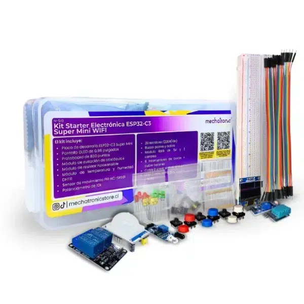 Kit Starter IoT Electrónica con Placa de Desarrollo ESP32-C3 Super Mini WIFI
