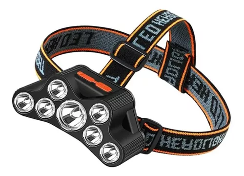 Linterna Frontal Recargable Por USB 7 LED