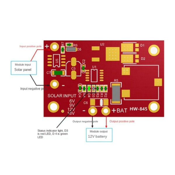 Módulo Controlador De Cargador Solar PV MPPT 3S 3A 12V - Imagen 3
