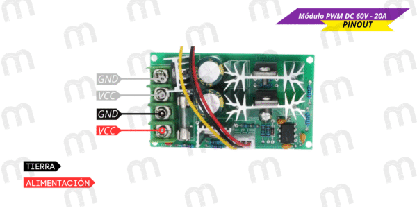 Módulo PWM DC 60V - 20A - Imagen 3
