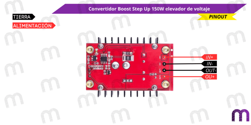 Convertidor Boost Step Up 150W elevador de voltaje