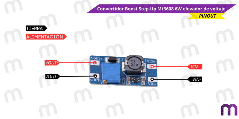 Convertidor Boost Step-Up Mt3608 6W elevador de voltaje