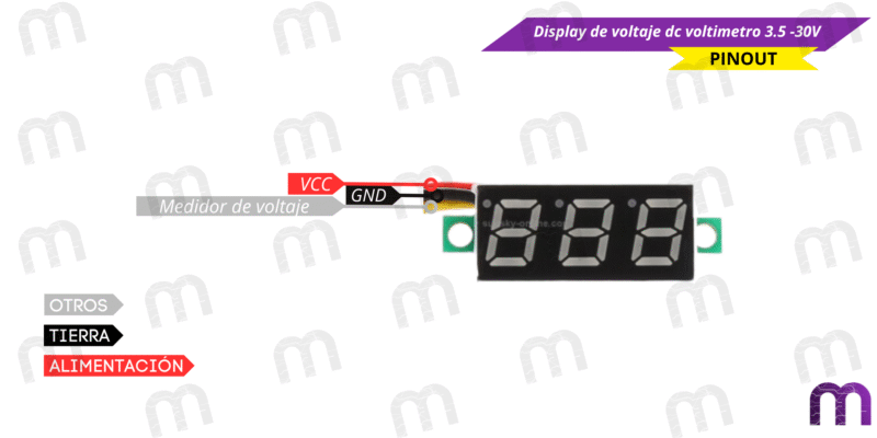 Display de voltaje dc voltimetro 3.5 -30V