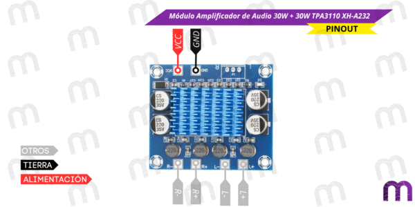 Módulo Amplificador de Audio 30W + 30W TPA3110 XH-A232 - Imagen 6