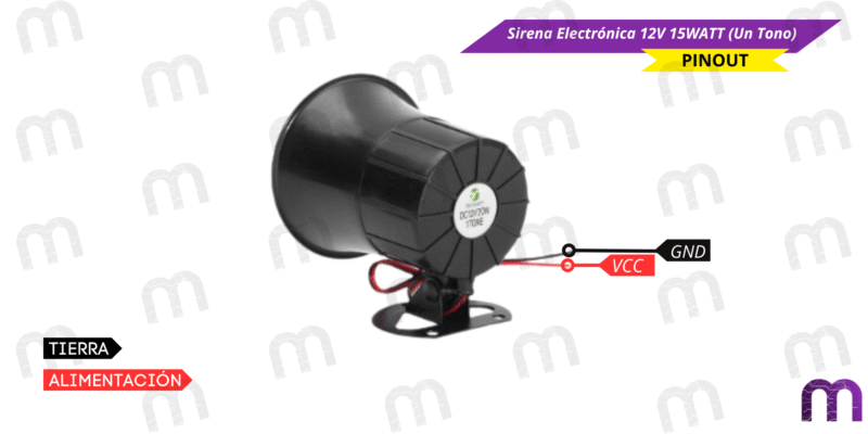 servomotor Sirena Electrónica 12V 15WATT (Un Tono)