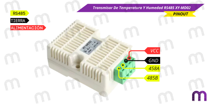 servomotor Transmisor De Temperatura Y Humedad RS485 XY-MD02