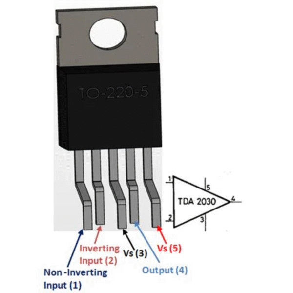 IC TDA2030A amplificador baja frecuencia Clase AB - Imagen 2