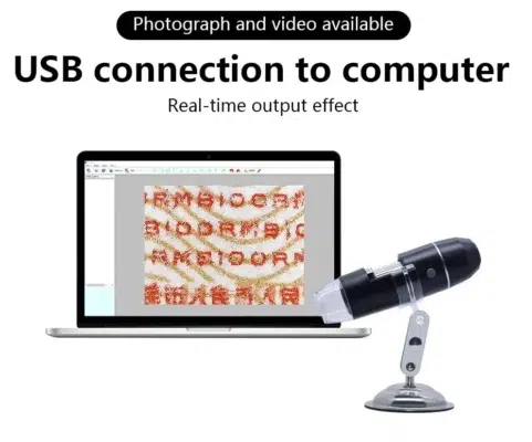 conexion Microscopio Digital Ajustable 1600X con USB, Zoom de 8 LED Cámara Electrónica 4