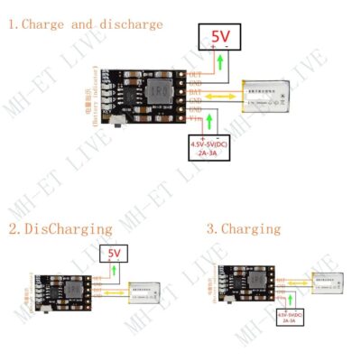 conexion Módulo Gestión y Protección de Carga de Baterías de Litio 2A 5V
