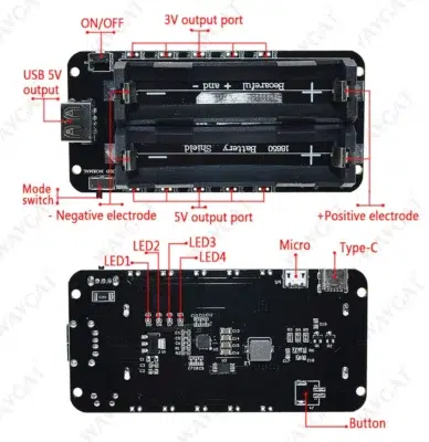 conexion Módulo Power Bank con 2 Pilas 18650 2
