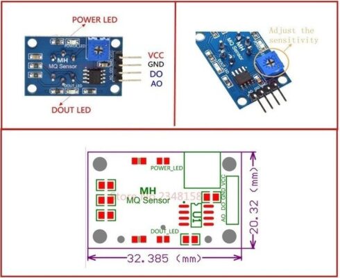 conexion modulo sensor gas