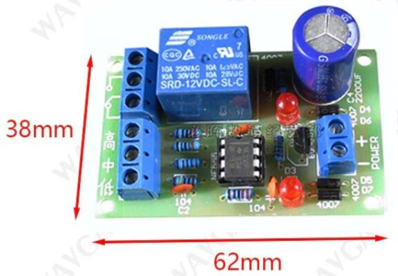 dimensiones Kit Módulo Controlador Sensor Nivel de Agua DIY Automático
