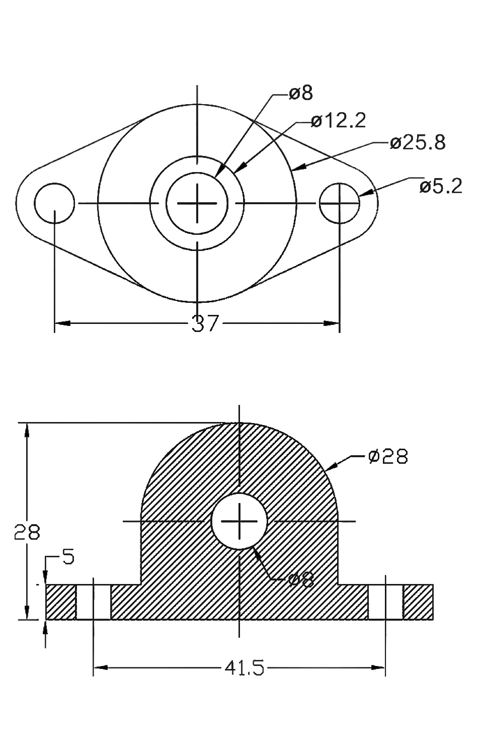 Soporte de cojinete para tornillo de avance T8