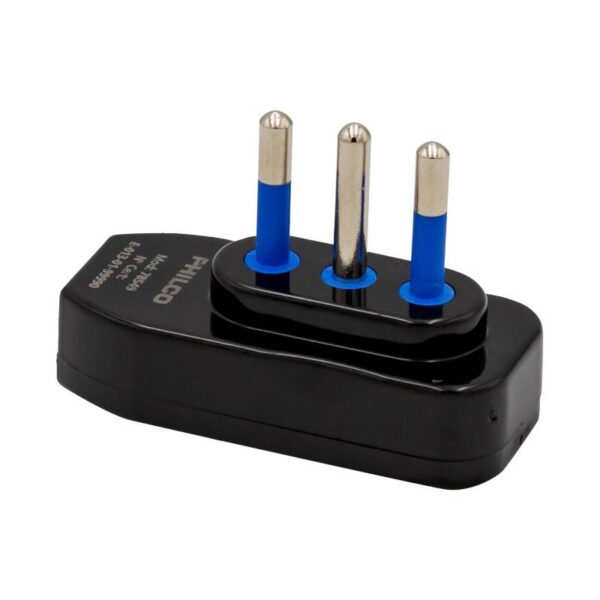Enchufe macho horizontal 2P + T Negro Philco - Imagen 2