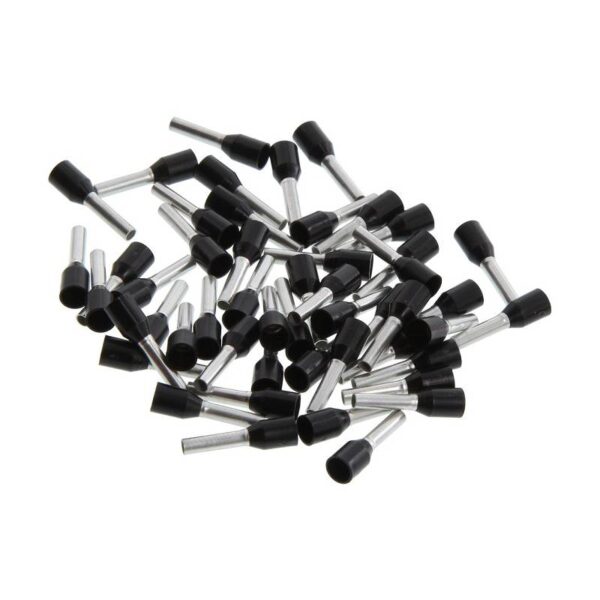 Pack 100 uds. Terminal Ferrul Negro Para cables 10-12-14-16-18 AWG - Imagen 3