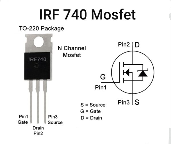 pines Transistor IRF740 MOSFET TO-220