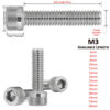 Tornillo M3 cabeza hueca 45mm